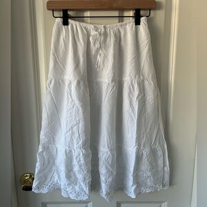 Hollister White A-Line Eyelet Skirt